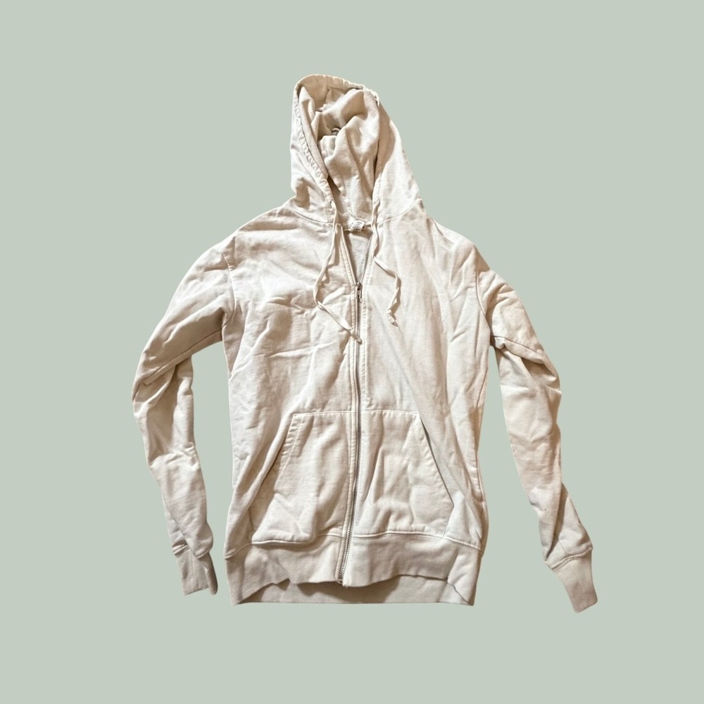 Full Tilt Womens XS Cream Off White Zip Up Hoodie Fleece Sweatshirt RN 105168